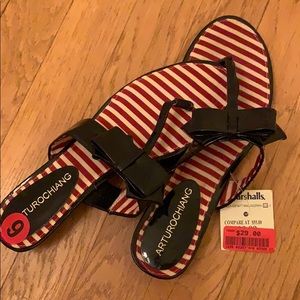 Red White and Blue Bow Sandals